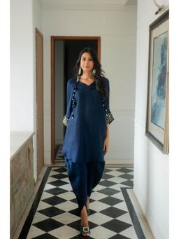 Khushboo & Pankaj - Navy Embellished Kurta with Dhoti