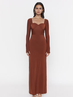 Deme - Chocolate Brown Body Hugging Gown