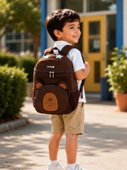 Little Surprise Box - Brown Neoprene Self Design Backpack (2-4 Years)