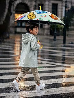 Little Surprise Box - Multi-Color Blended Fabric Graphic Umbrella (3-12 Years)