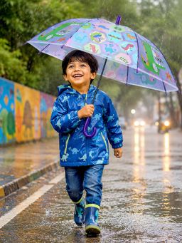 Little Surprise Box - Purple Blended Fabric Graphic Umbrella (2-6 Years)