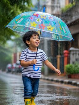 Little Surprise Box - Multi-Color Blended Fabric Graphic Umbrella (2-6 Years)