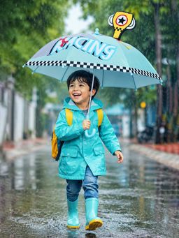 Little Surprise Box - Multi-Color Blended Fabric Graphic Umbrella (4-7 Years)