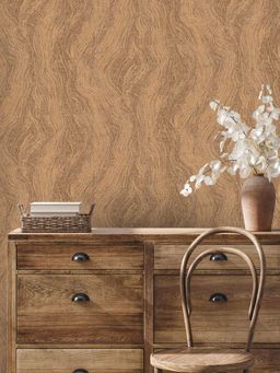 Excel - Wallpaper Riverrun In Brown Metallic
