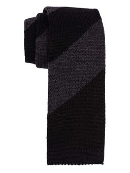 The Tie Hub - Black Plaid Lana Wool Necktie