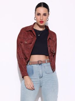 SHOWOFF - Edition Women's Solid Brown Tailored Jacket