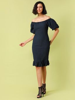 PINACOLADA - Women Textured Stylish Shoulder Off Casual Dresses