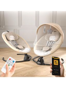 BAYBEE - Beige Automatic Electric Swing Cradle for New Born Baby