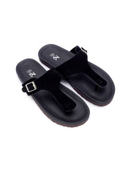 The Madras Trunk - Solid Black Men Sandals