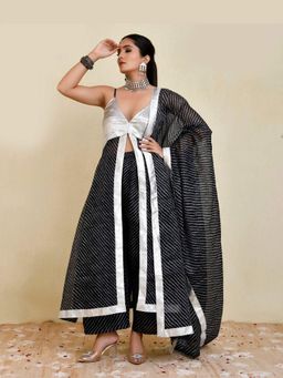 Bannhi - Multi-Color Kajri Leheriya Kurta With Palazzo and Dupatta