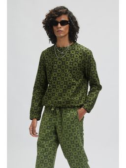 TERRA LUNA - Bestla Mega Moon Bloom Olive Sweatshirt