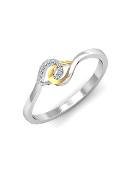 KuberBox - 18k Gold Knotted Loops Diamond Ring for Women-Girls