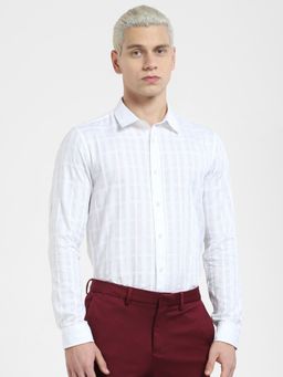 Jack & Jones - White Check Full Sleeves Shirt