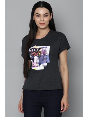 Allen Solly Women's Regular Fit Cotton T-Shirt - Round Neck Solid Casual Top