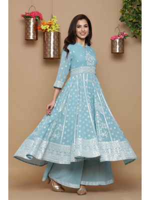 anarkali dress with plazo