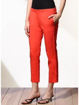 Lakshita - Orange Regular Capri With Side Seam Details