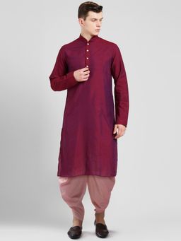 KISAH - Mens Magenta Kurta Dhoti Pants (Set of 2)