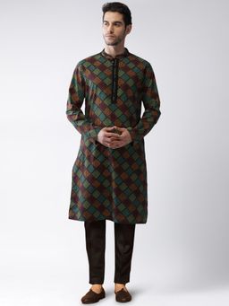 KISAH - Mens Multi Color Kurta Trousers (Set of 2)