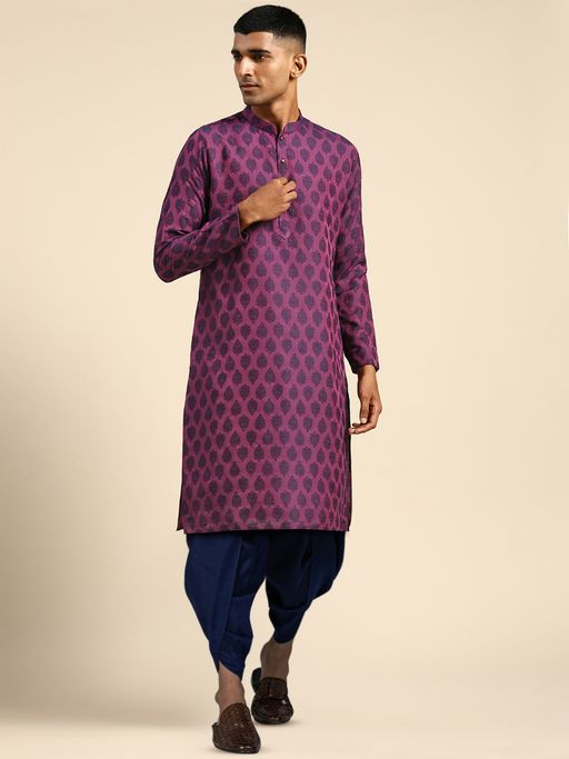 Purple Online Dhoti Kurta Buy KISAH Mens Purple Kurta Dhoti