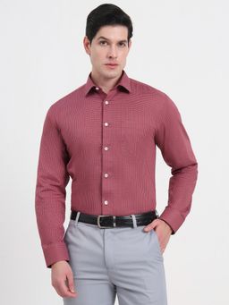 JadeBlue - Maroon Checked Formal Shirt