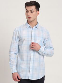 JadeBlue - Light Blue Checked Casual Shirt