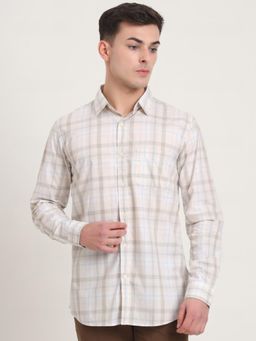 JadeBlue - Beige Checked Casual Shirt