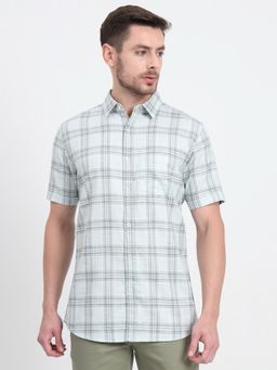 JadeBlue - Chetawade Green Checked Casual Shirt