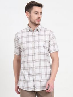 JadeBlue - Brown and Beige Checked Casual Shirt