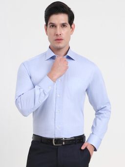 JadeBlue - Light Blue Checked Formal Shirt