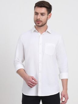 JadeBlue - White Solid Casual Shirt
