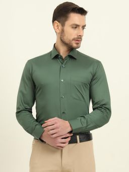 Metal - Forest Green Solid Formal Shirt