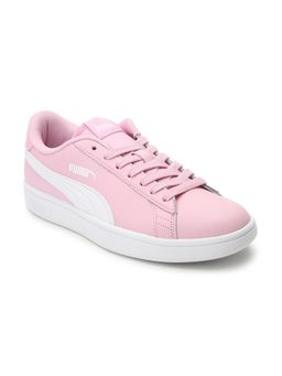 Puma - Smash V2 Leather Kids Unisex Pink Casual Shoes