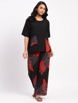 Global Republic - Viscose Blend Printed Round Neck Co-Ord Set