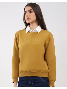 Monte Carlo - Women's Mustard Round Neck Full Sleeve Sweatshirt