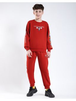 Monte Carlo - Boys Rust Full Sleeve Sweatshirt with Joggers