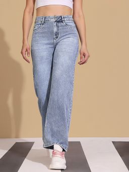 DOLCE CRUDO - Blue Wide Leg Denim Jeans