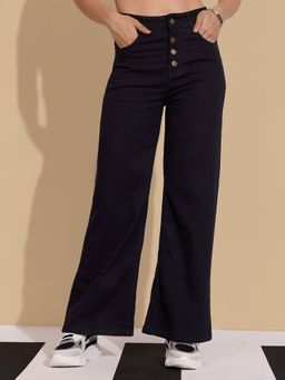 DOLCE CRUDO - Women's Black Wide Leg Denim Jeans