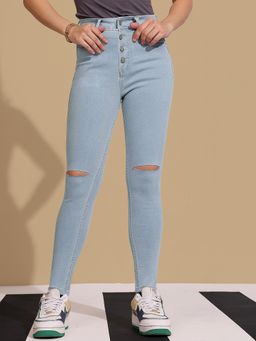 DOLCE CRUDO - Blue High Waist Denim Jeans