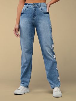 DOLCE CRUDO - Women's Regular Blue Denim Jeans