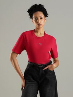 Tommy Hilfiger - Solid Regular Fit Cotton Red T-Shirt