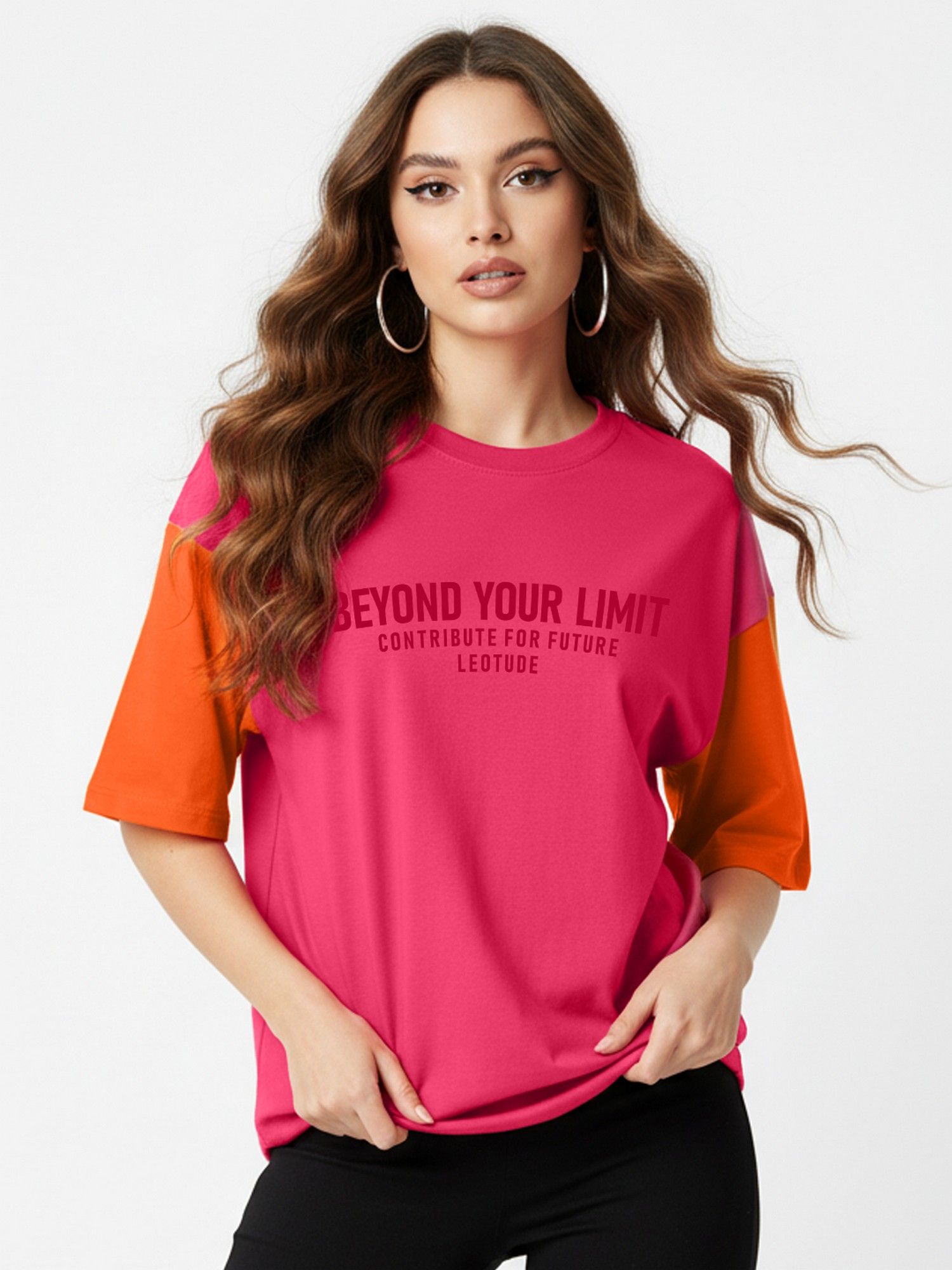 leotude Typography Women's Pink T-Shirt-picture-11