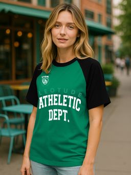 LEOTUDE - Typography Women's Green T-Shirt