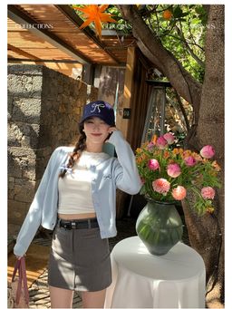 Outzidr - Blue Full Sleeve Buttoned Cardigan