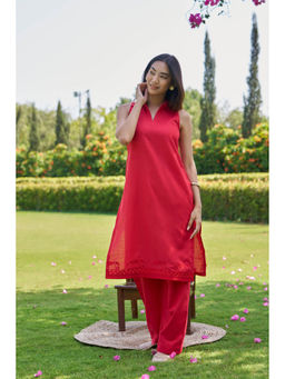 HOUSE OF MIRA - Women Red Oriah Kurta and Pant