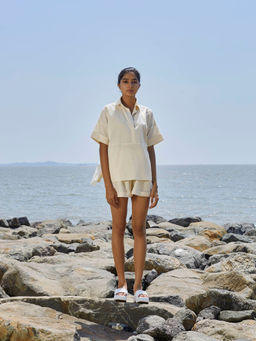 Mati - Off-White Ekin Shirt and Shorts (Set of 2)