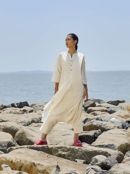 Mati - Off-White Placket Tunic (Set of 2)