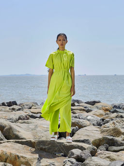 Mati - Neon Green Tora Tunic (Set of 2)