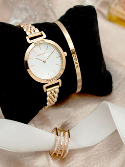 Joker and Witch - Joker & Witch White Stainless Steel Watch and Bracelet With Ring (Set of 3)