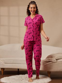 Clovia - Women Pink Printed Looney Tunes Nightsuit