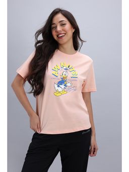 Zivame - Women Pink Graphic Knit Cotton Top